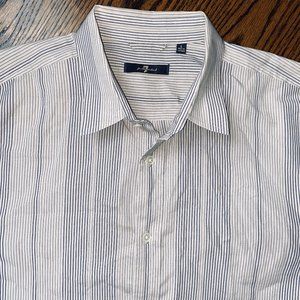 7 For All Mankind Men's Button Down Shirt, L EUC
